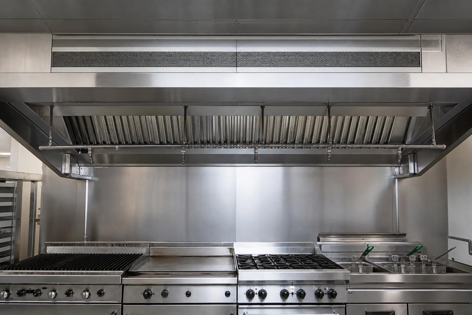 Commercial kitchen hood in a restaurant facility