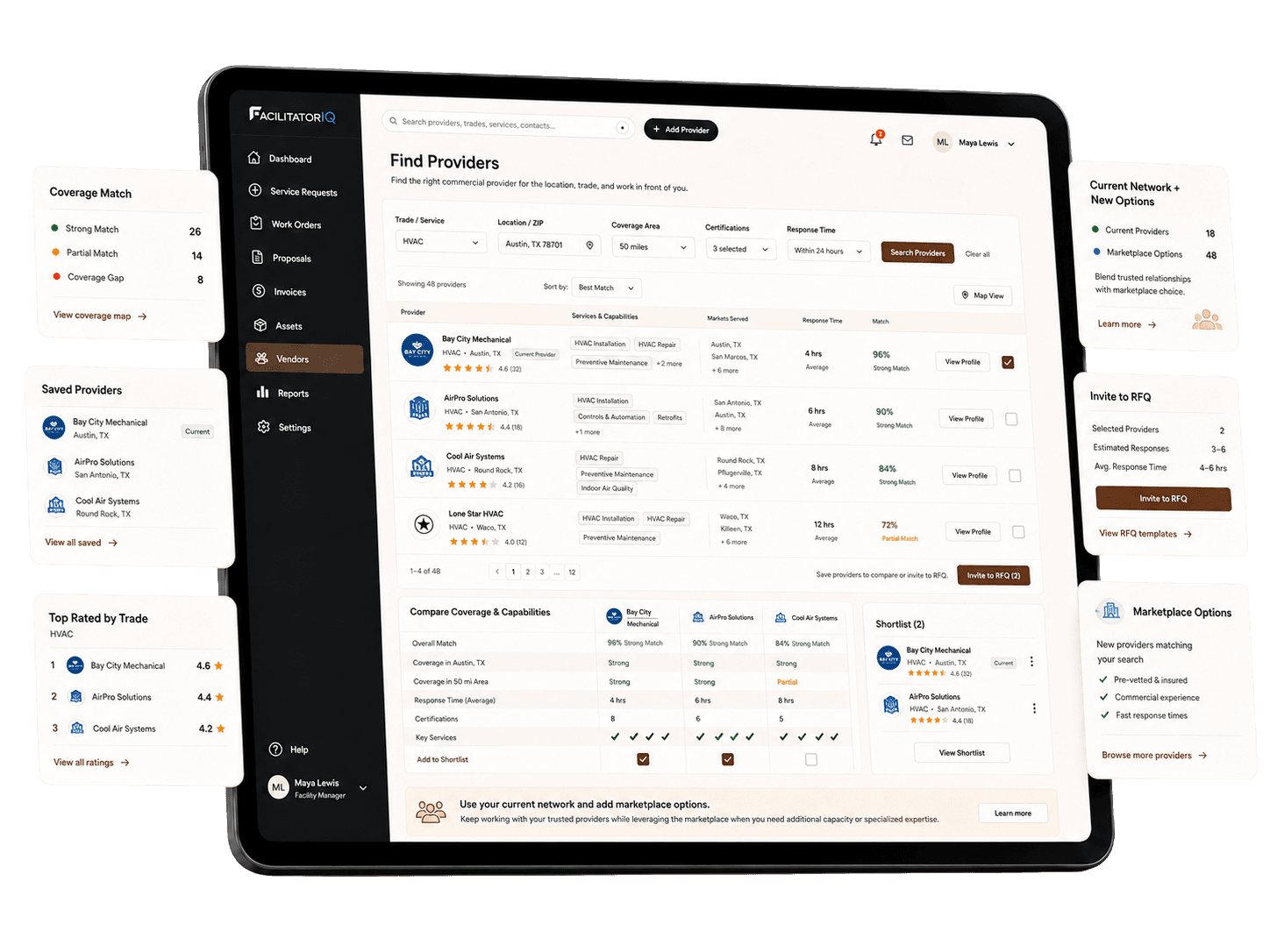 Provider-search interface with commercial filters
